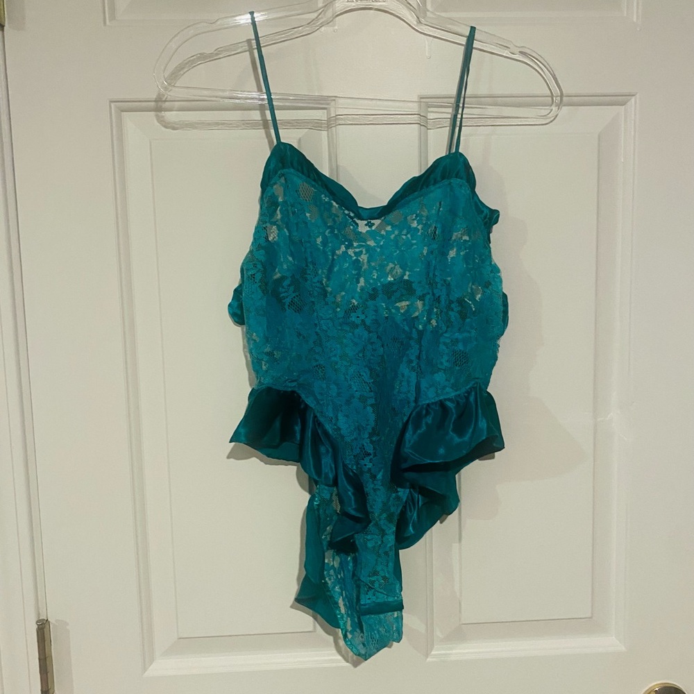 Victoria's Secret Teal Lace Bodysuit